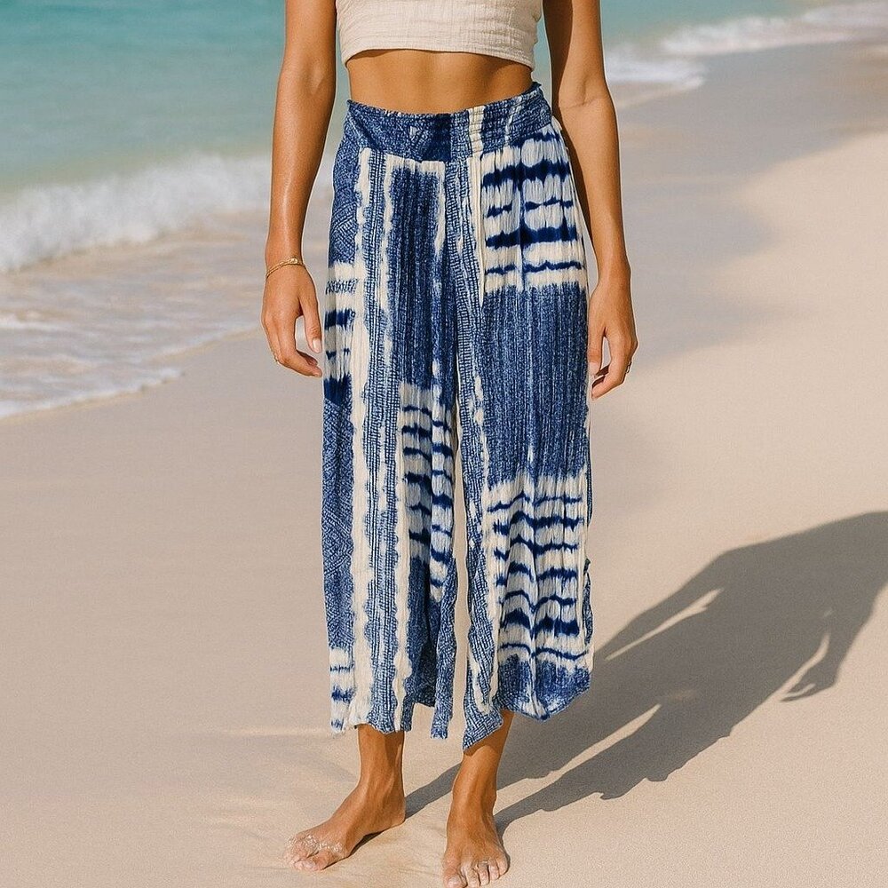Vintage Havana S Pants Harem Lightweight Wide Leg Tie-dye Retro Summer Bohemian